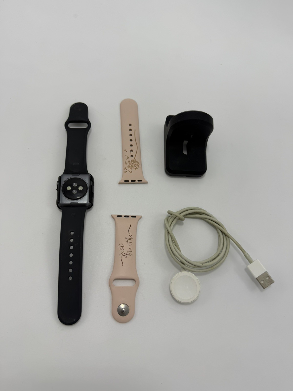 APPLE WATCH Series 3 Aluminum Case 42mm Space Gray TESTED Complete