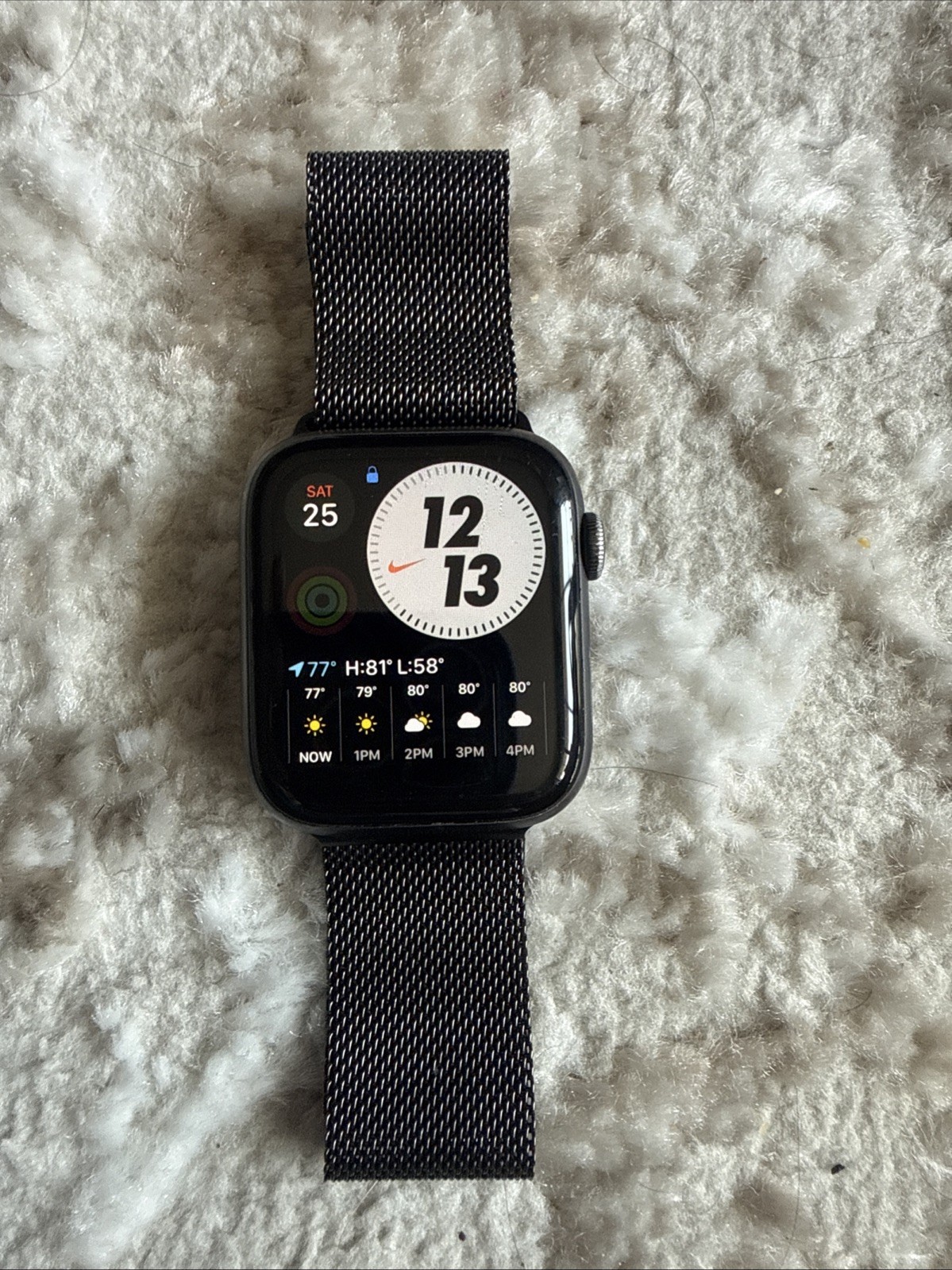 apple watch series 4 44mm Aluminium Ceramic Case With Slate/Black Milanese Loop
