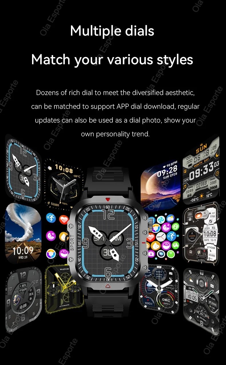 2025 New Men 2.01″ Military Smartwatch Outdoor AI Voice Call Bluetooth GPS Gift