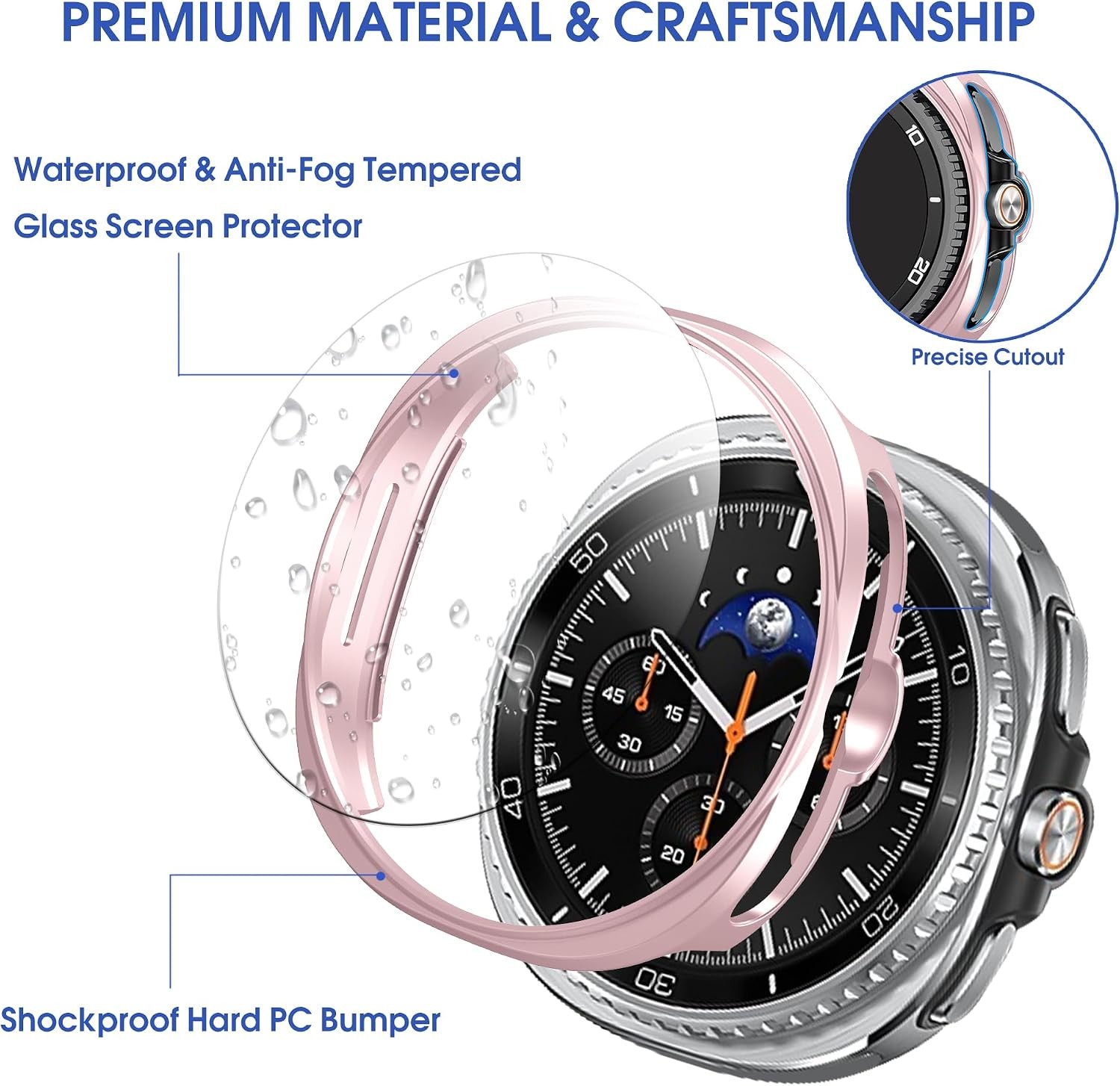 Multi-Colored 8+4 Pack Case for Samsung Galaxy Watch 8 Classic 46mm with Glass S