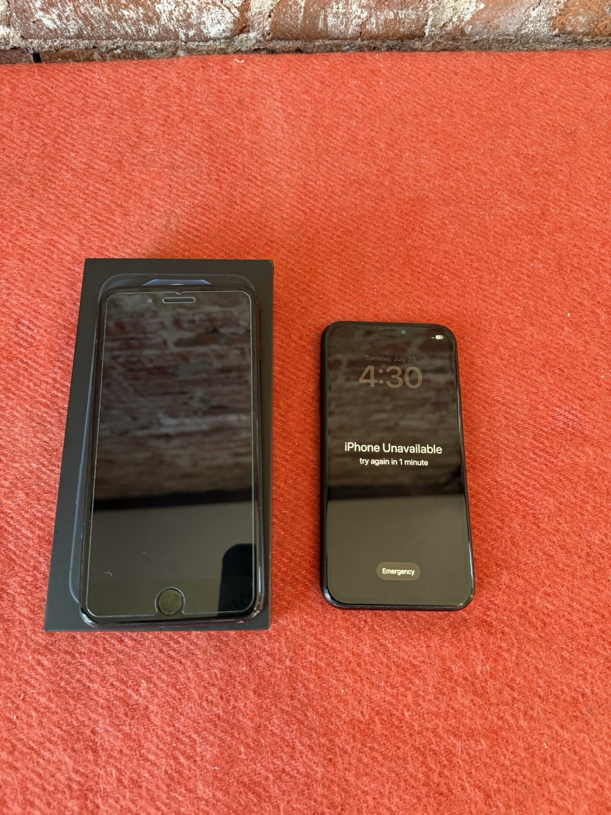 Two apple iPhones and two Apple Watches parts non working storage unit find