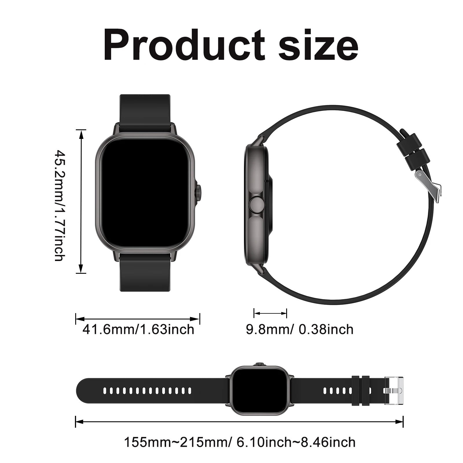 2.01” Smartwatch HD Display Bluetooth Call Fitness Tracker Smart Watch Gym Gift