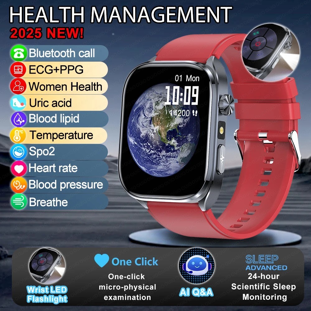 New Accurate ECG Smart Watch Heart Health Analysis Blood analysis Blood Lip 2025