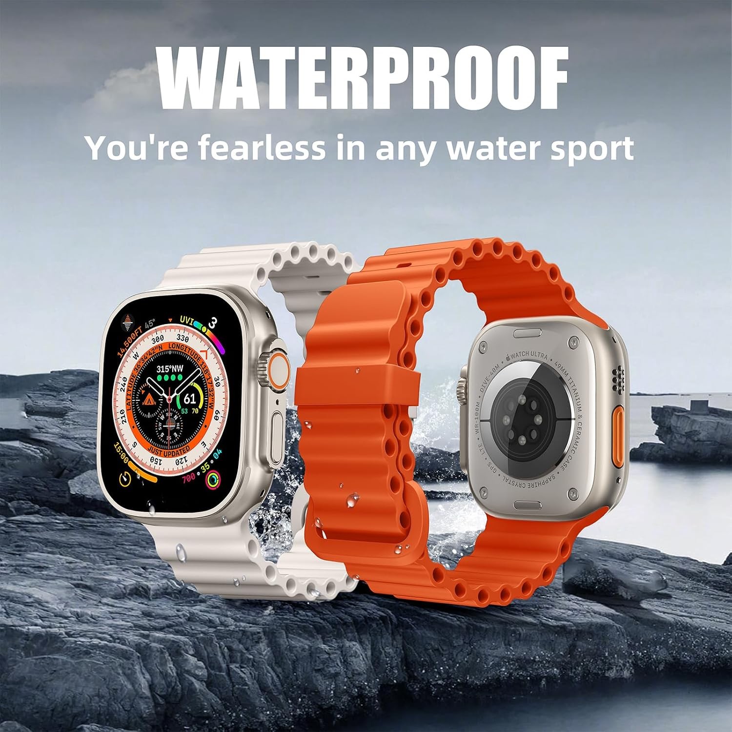 4 Soft Silicone Bands Set for Apple Watch Ultra 49mm 45mm Men Women Sports Repla