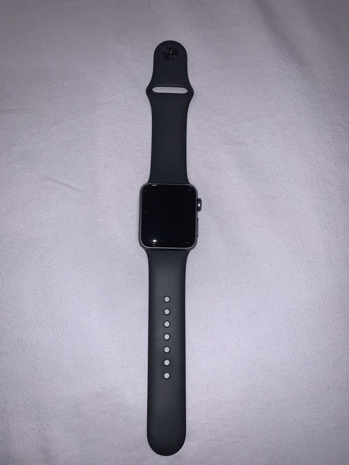 Apple Watch Series 3 38mm Space Gray Aluminum Case with Black Sport Band…