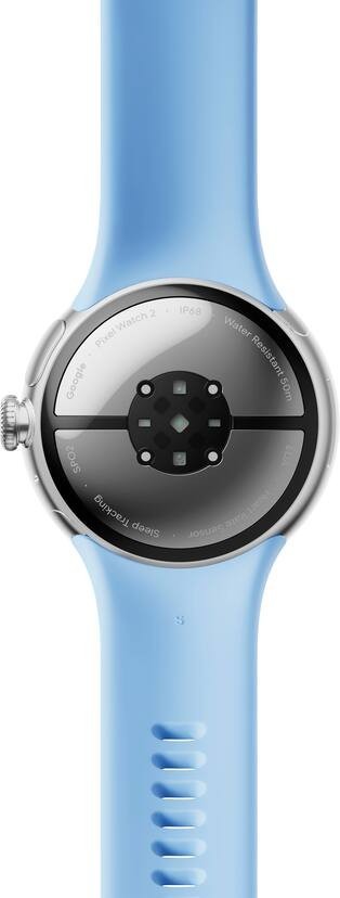 Google Pixel Watch 2 Polished Silver Aluminum Case / Bay Active Band Wifi New
