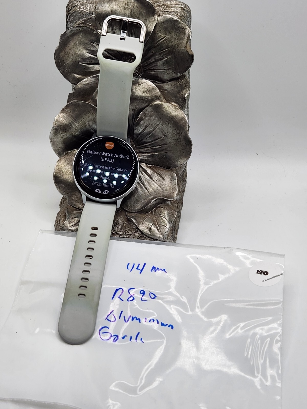 Samsung Galaxy Watch Active 2 SM-R820 44mm Aluminum Case,used,silver, band #170