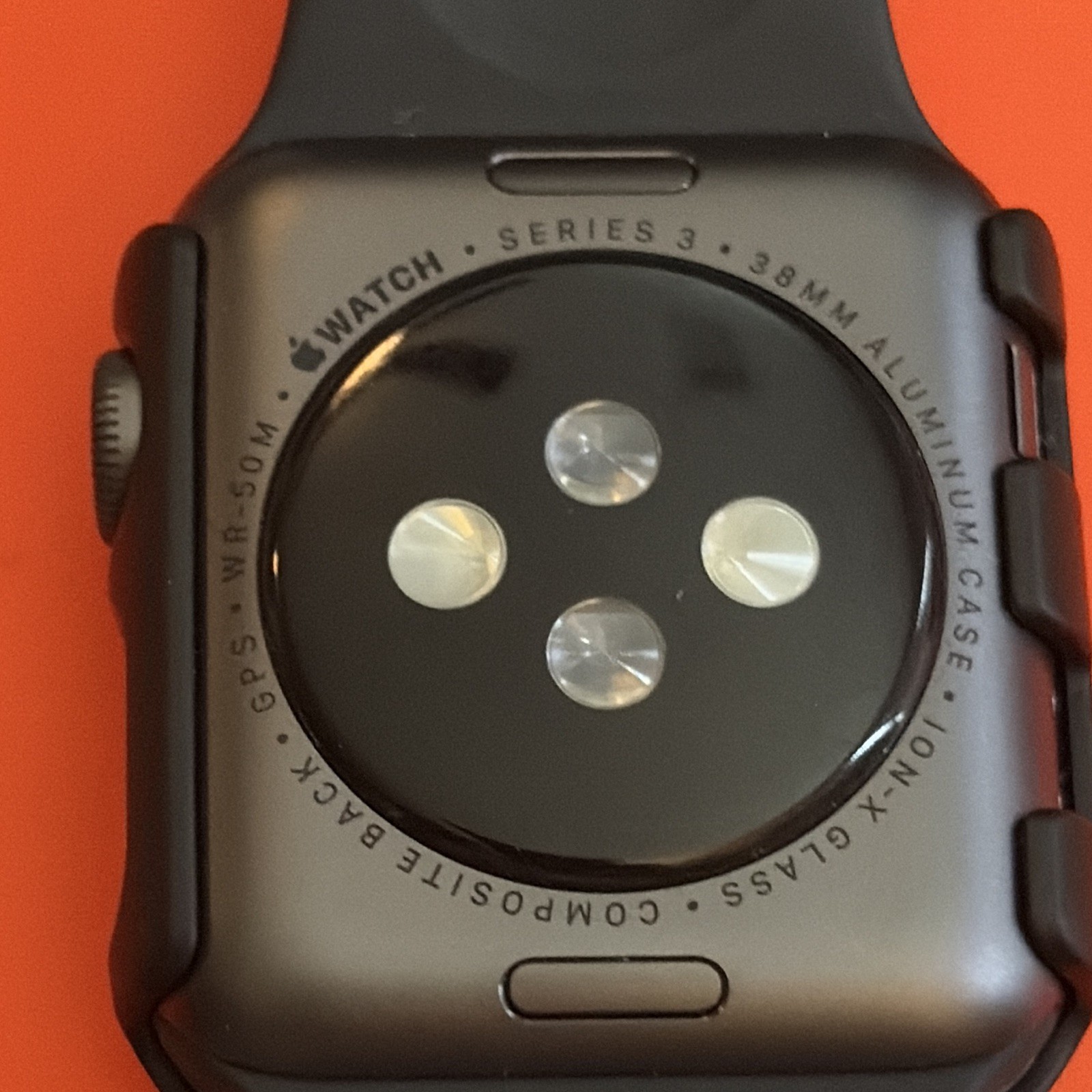 Apple Watch Series 3 38mm GPS Gray Aluminum Case Black Silicone Band