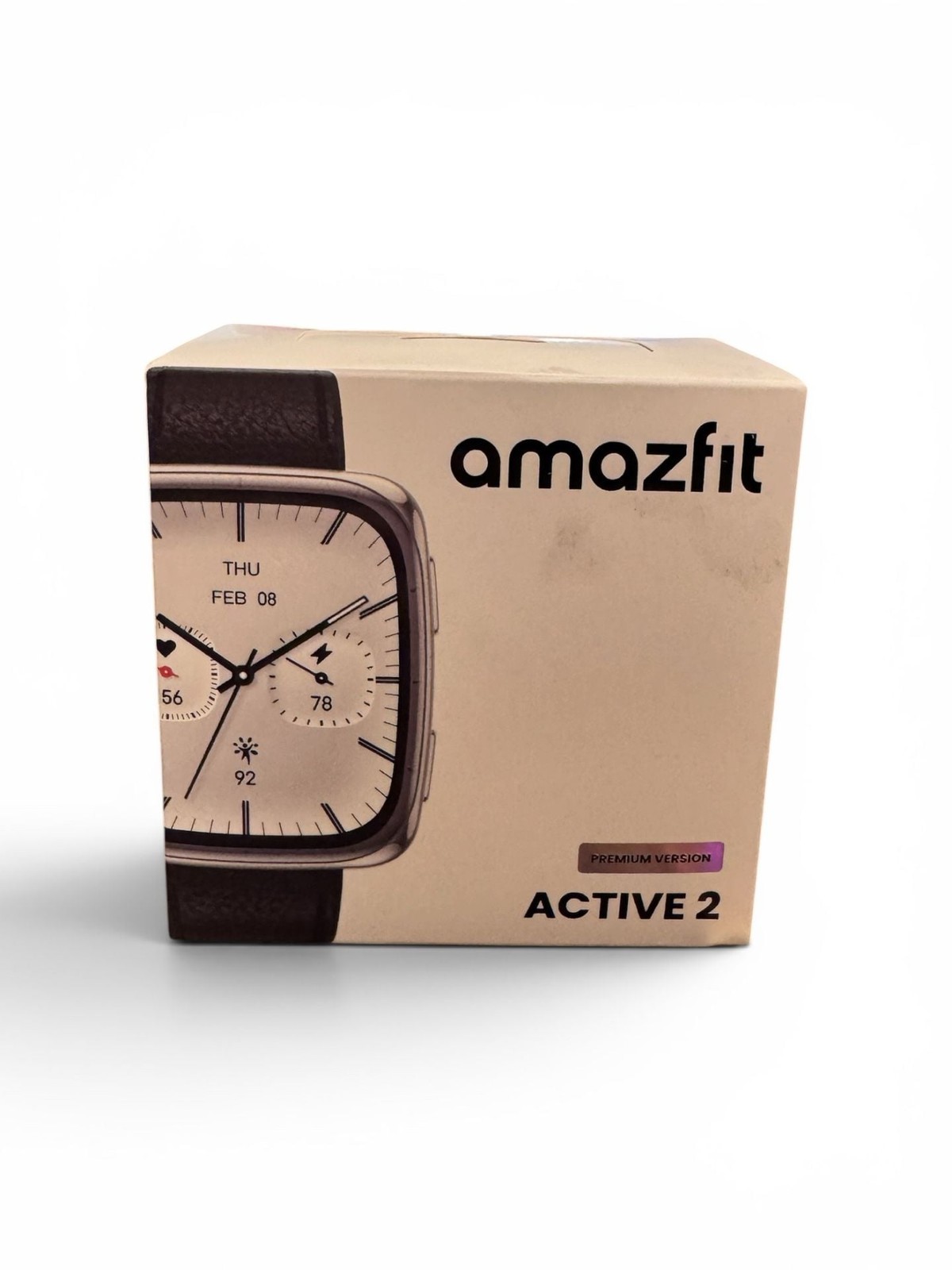 Amazfit Active 2 Square Premium Version Smartwatch – Black Leather