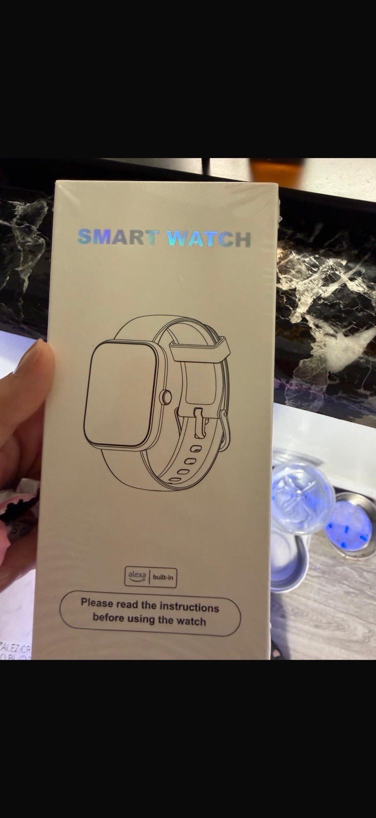 Smart Watch Black Silicone Band Black Case Touch Screen Heart Rate Monitor