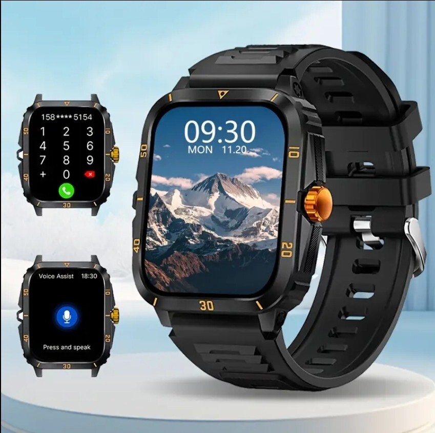 Military Smart Watch for Men(Answer/Make Calls) Rugged Tactical Fitness Tracker