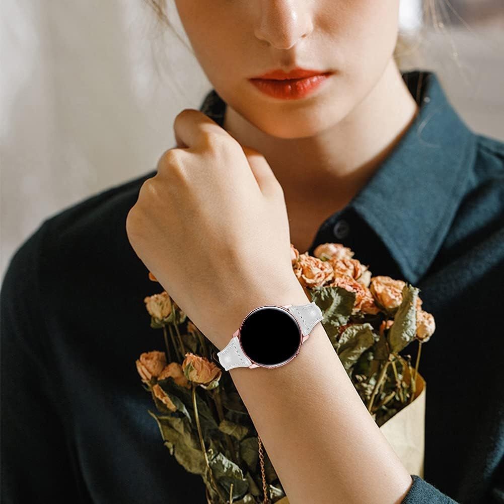 20mm Leather Strap Compatible with Samsung Galaxy Watch 7 40mm 44mm
