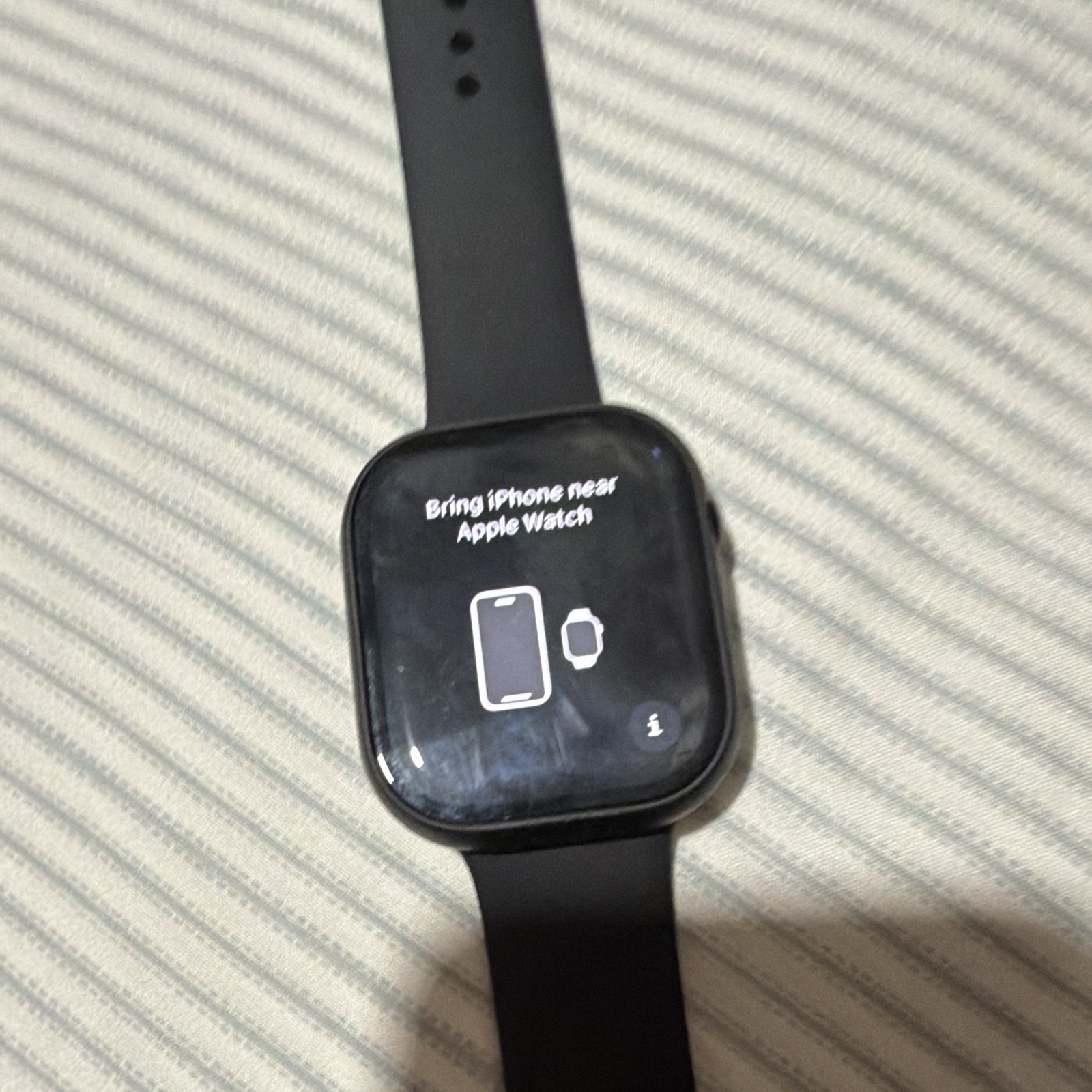 Apple Watch 46mm Aluminum Black Case w/ Black Silicone Band, Heart Monitor