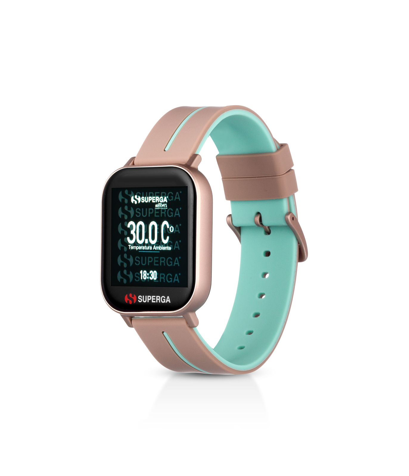 Smartwatch SUPERGA SW-STC006 Silicone Beige Turquoise TOUCHSCREEN NEW 2021