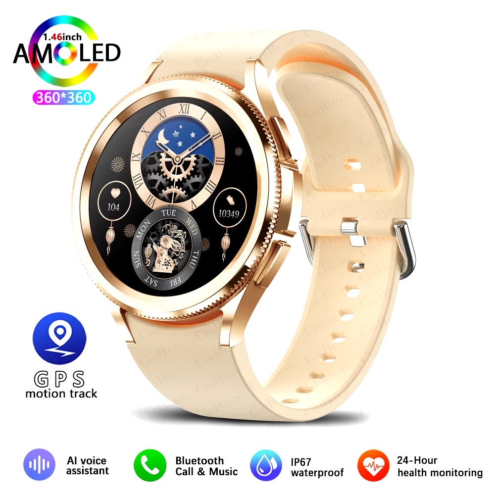 Smart Watch 6 Classic: GPS, health tracking, heart rate, waterproof, BT.