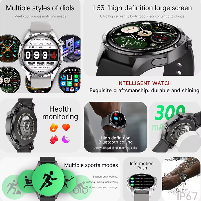 GT5 PRO Smart Watch Men Watch 5 Pro AMOLED HD Screen Bluetooth Call GPS Trajecto