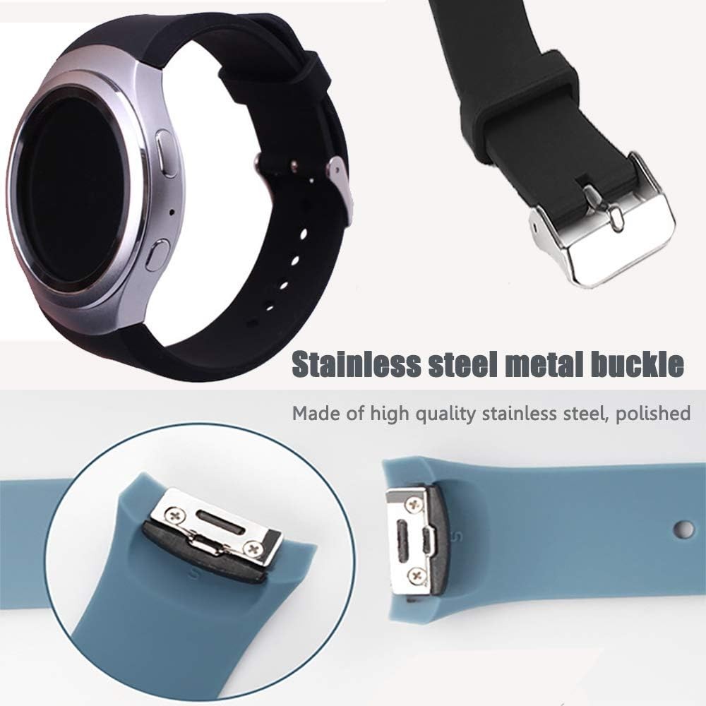 20mm Silicone Strap with Metal Clasps for Samsung Gear S2 – 1PC