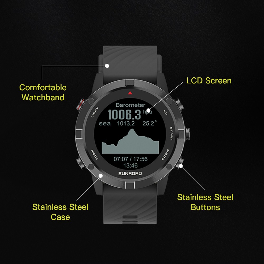 GPS Sports Watch Fitness Tracker Wrist Watch With Heart Rate Monitor 100M W GFFQ