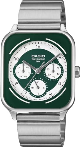 Casio Men’s Rectangle Multifunction Analog Watch MTP-M307D-3BV Green
