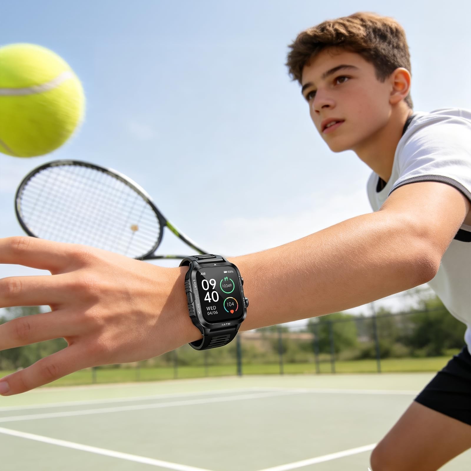 Waterproof Smart Watch for Men, 1.96″ Display, Call Function, 30+ Days Battery,
