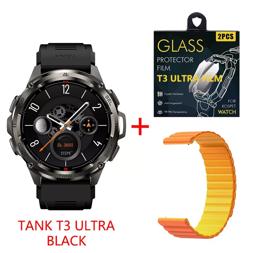 2024 KOSPET TANK T3 Ultra Smart Watch Men GPS Smart Watch With Magnetic Strap