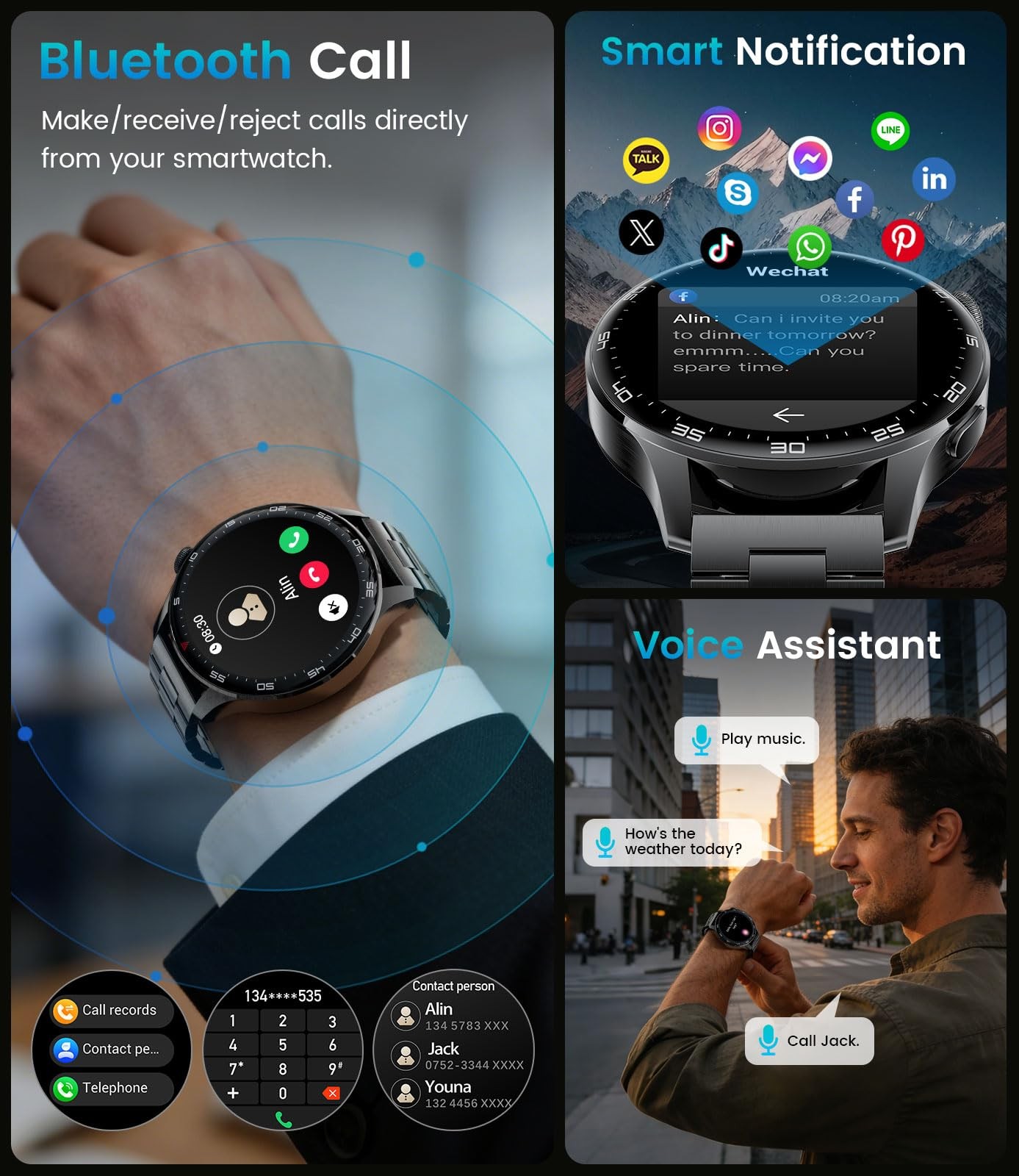 Benyar Smart Smart Watch For Men 17 Hd Large Screen Mens 800Mah