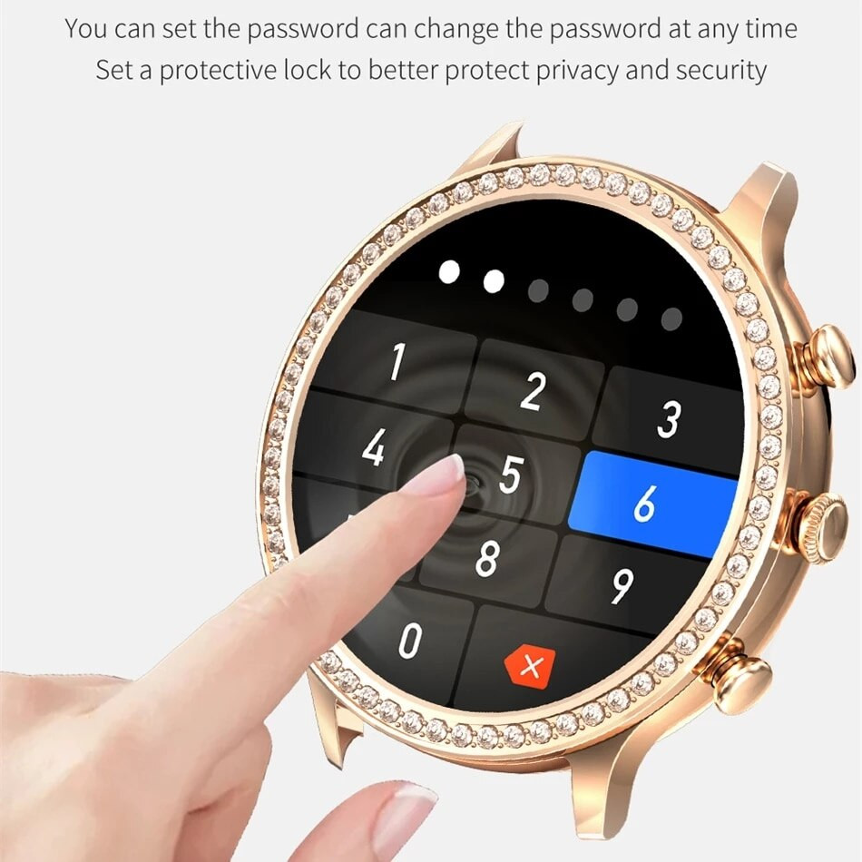 Fashionable Women Sports Waterproof Heart Rate Bluetooth IOS Android Smartwatch