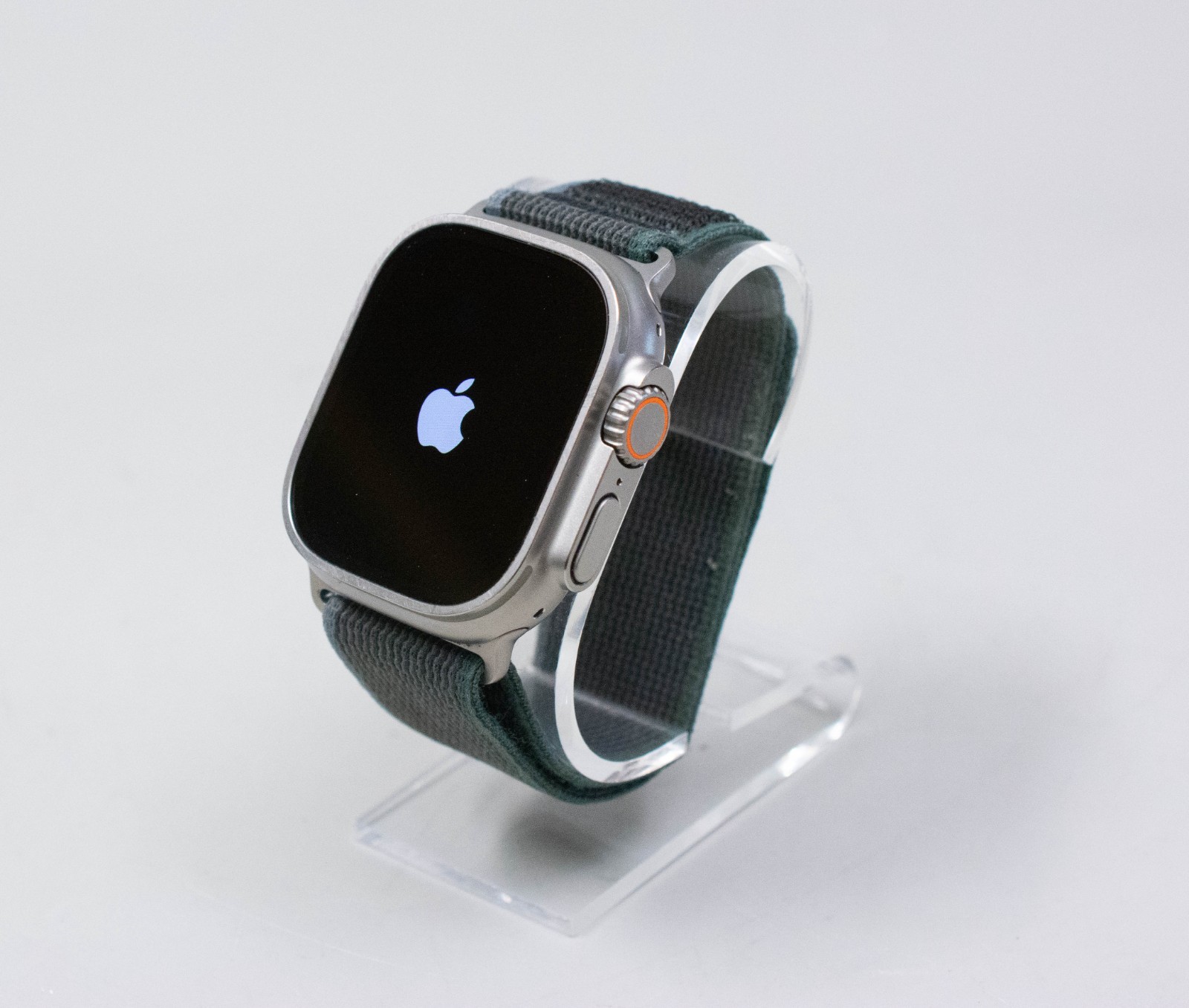 (MA4) Apple Watch Ultra 2 49mm Titanium Silver Case A2986 Gray Nylon Band