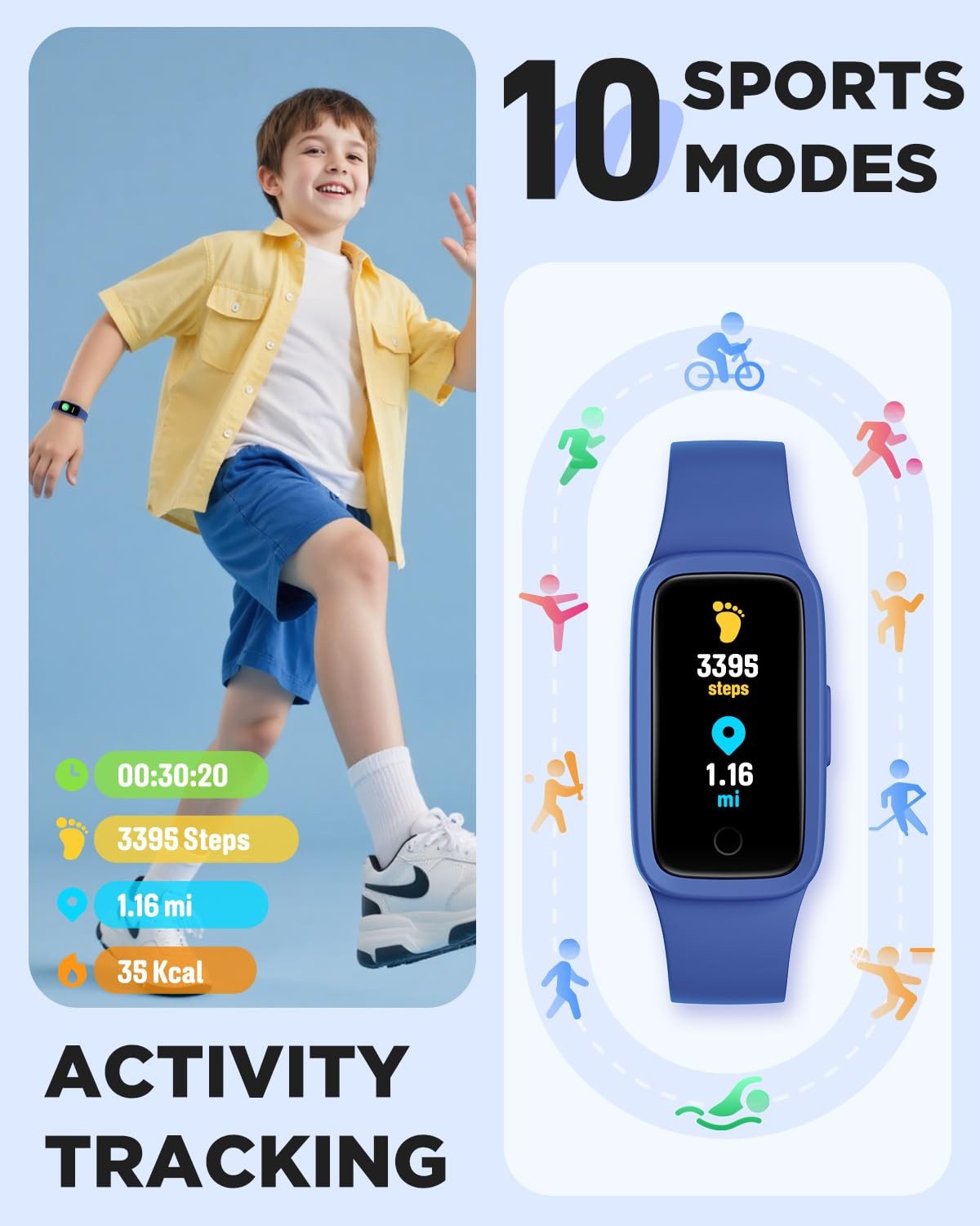 Vigor 3 Fitness Tracker , AMOLED Screen, No App No Needed, 3ATM Waterproof, H…