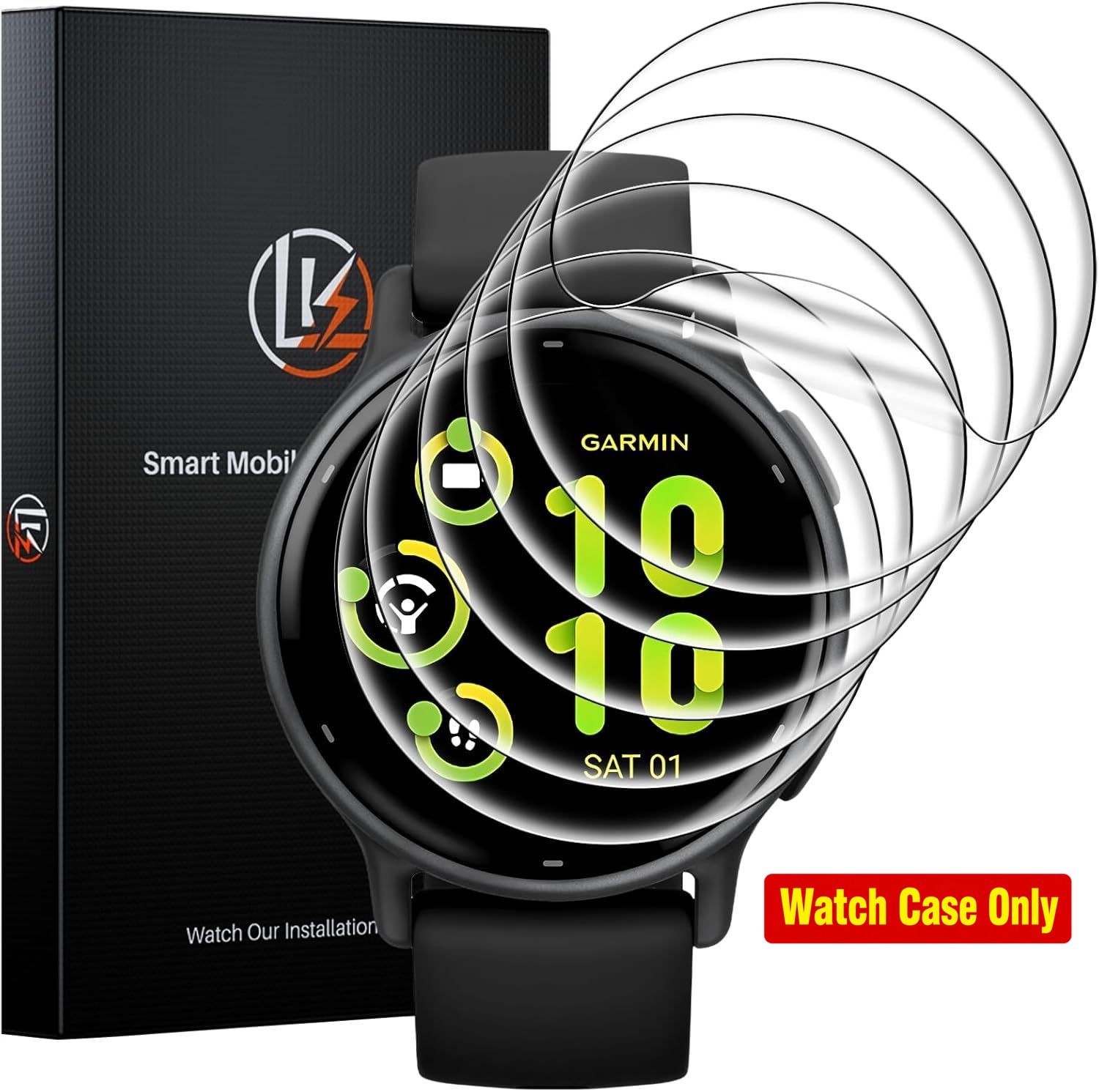 6 Pack Screen Protector for Garmin Vivoactive 6 / 5 42mm – Anti-Scratch, HD Tran