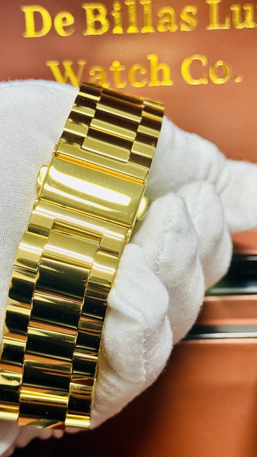 Custom 24K Gold Plated 45MM Apple Watch SERIES 7 Stainless Steel Polished Band