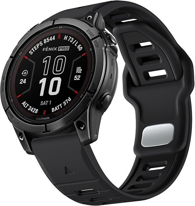 1 Pack Soft Silicone Sport Strap Compatible with Garmin Fenix 8 51mm and Fenix 3