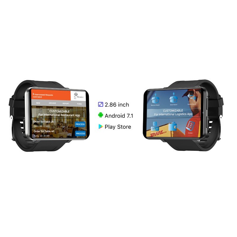 Big Screen 4G LTE Android Smart Watch 2.86″ Touchscreen GPS WiFi Camera 3GB+32GB