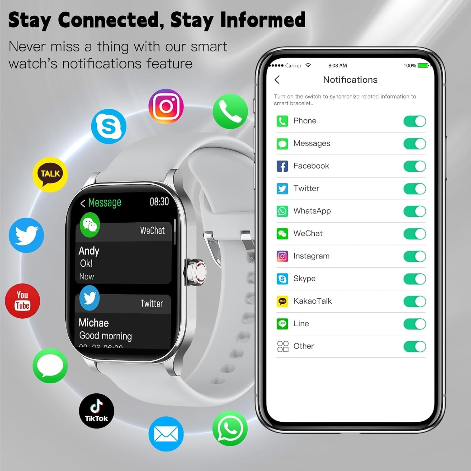 Smart Watch for Women MenAnswer/Make Call, Smartwatches with Heart Rate/SpO2/…