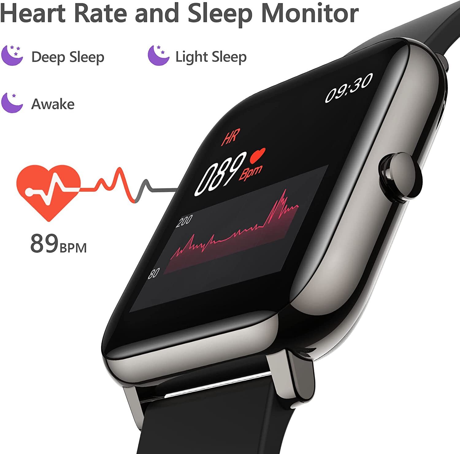 Touch Screen Fitness Smartwatch Compatible for iPhone 12 12 Mini 12 Pro Max
