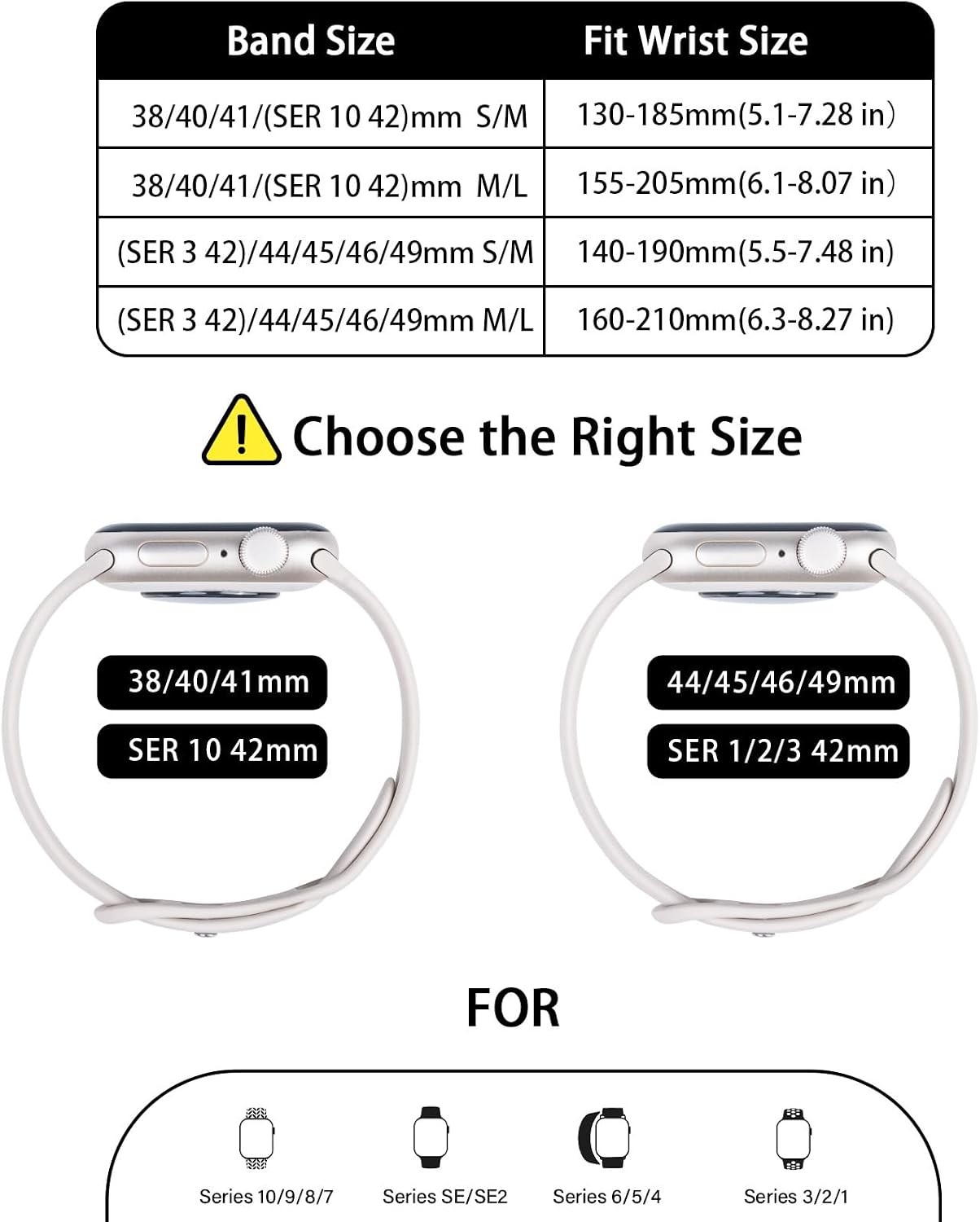 41mm Silicone Strap for Apple Watch Series 11 10 9 8 7 6 5 4 Compatible