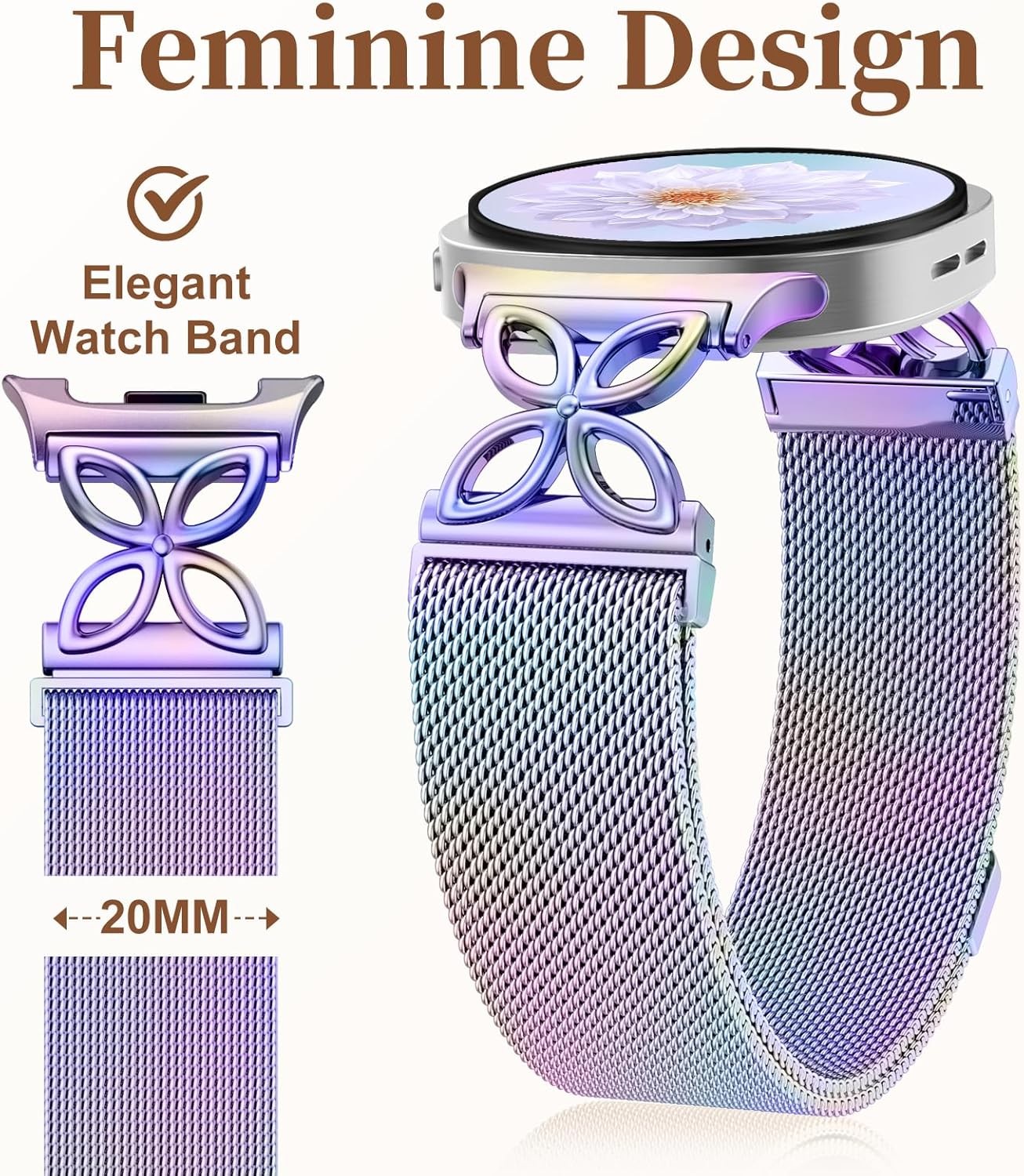 Colorful Milanese Magnetic Band for Galaxy Watch 8 / 8 Classic 40mm 44mm Women