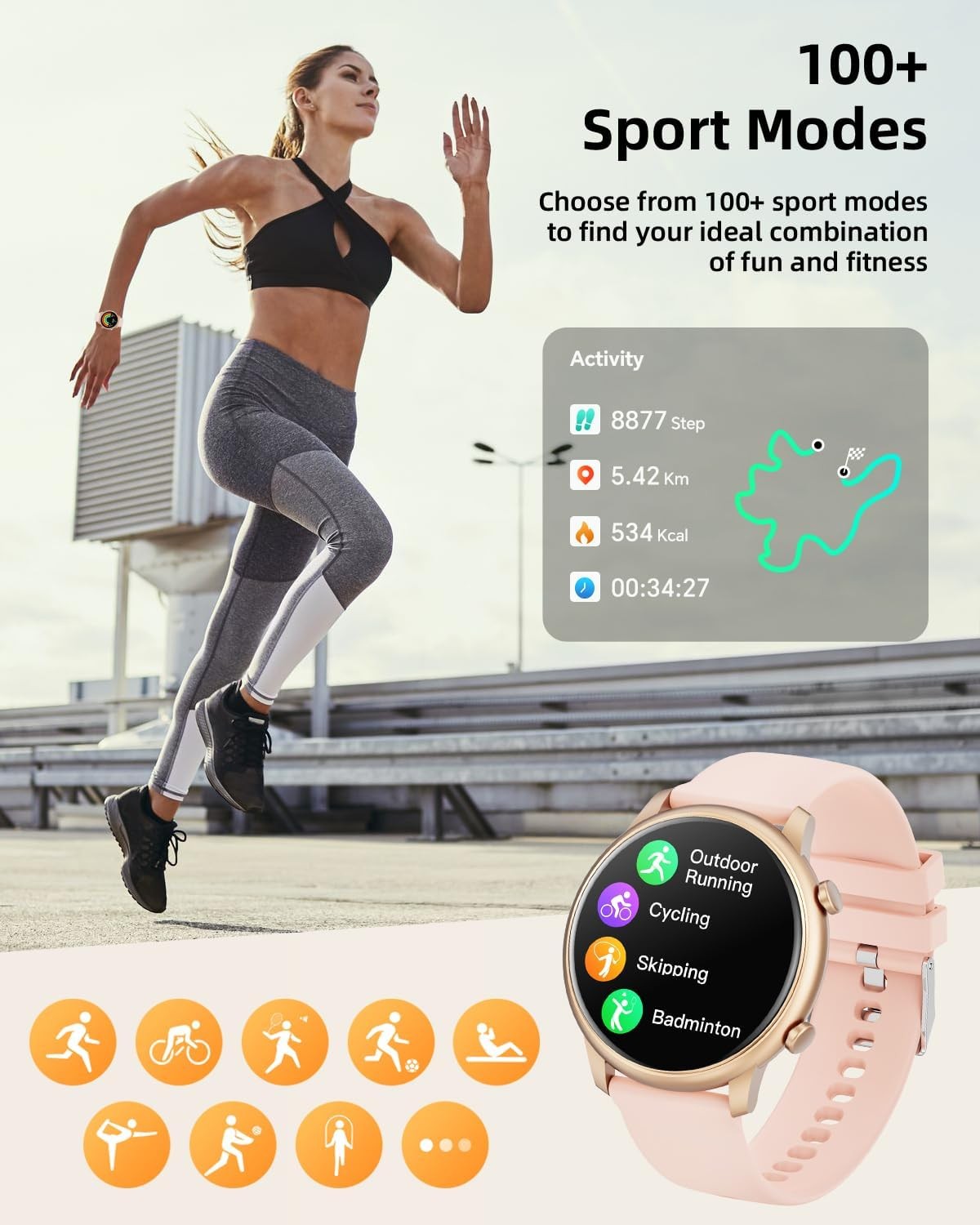 Smart Watches for Women Android Phones iPhone Compatible(Bluetooth Call),1.39…