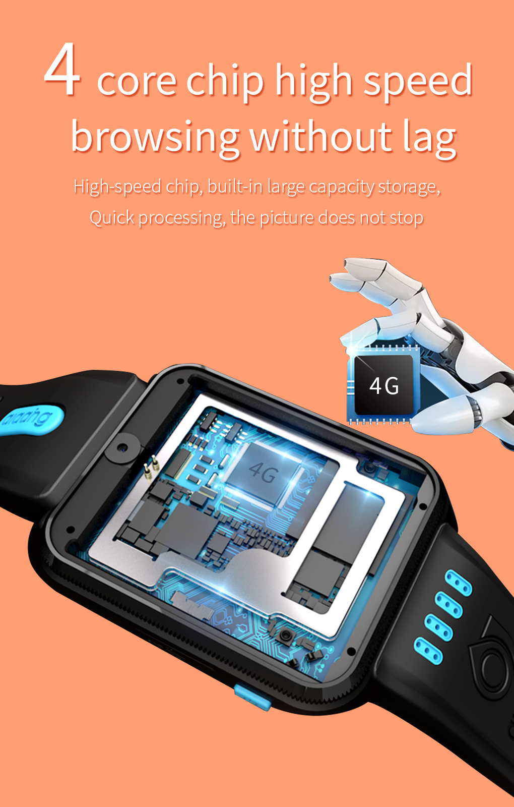 4G Kids Smart Watch WiFi Bluetooth Smartwatch Waterproof Child SOS Wrist Watch