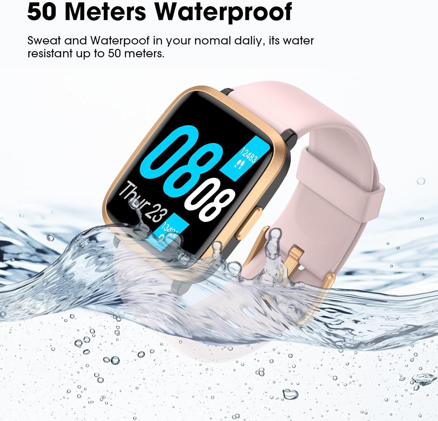 Fitness Activity Tracker Watch as Fitbit Heart Rate Monitor Pedometer for Women