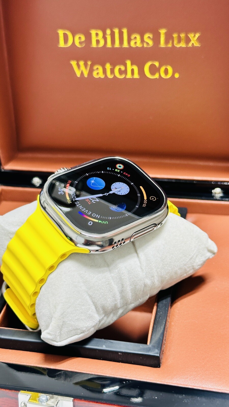 49MM Apple Watch ULTRA 2 Custom Diamond Polished with Yellow Ocean Band
