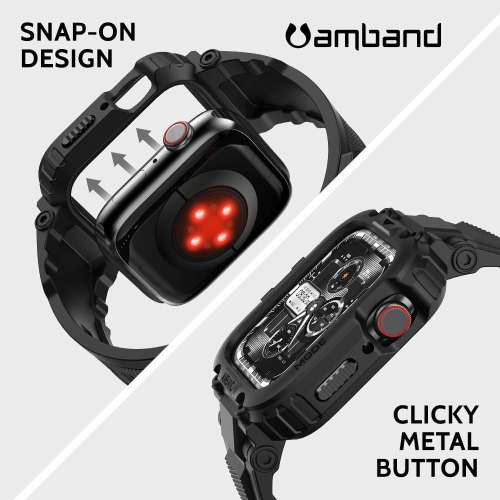 TPU Strap Compatible with Apple Watch 9/8/7/6/5/4 41mm/40mm Military Black