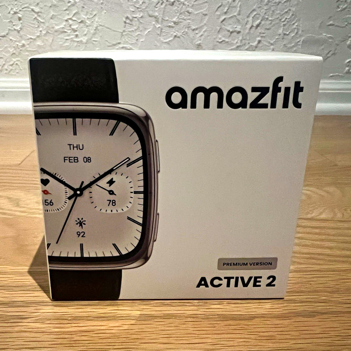 Amazfit Active 2 Premium 44mm Silver Stainless Case Black Band