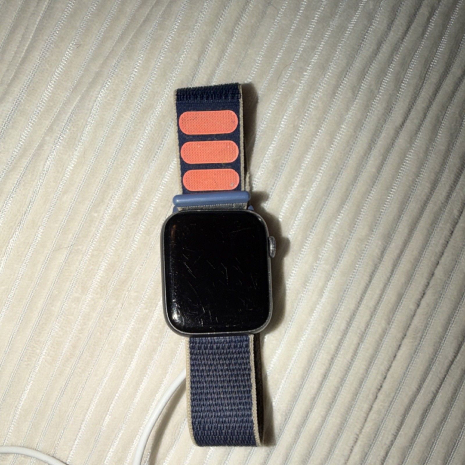 Apple Watch Series 5 44mm – Space Gray Aluminum & Blue/Orange Band &GPS/Cellular