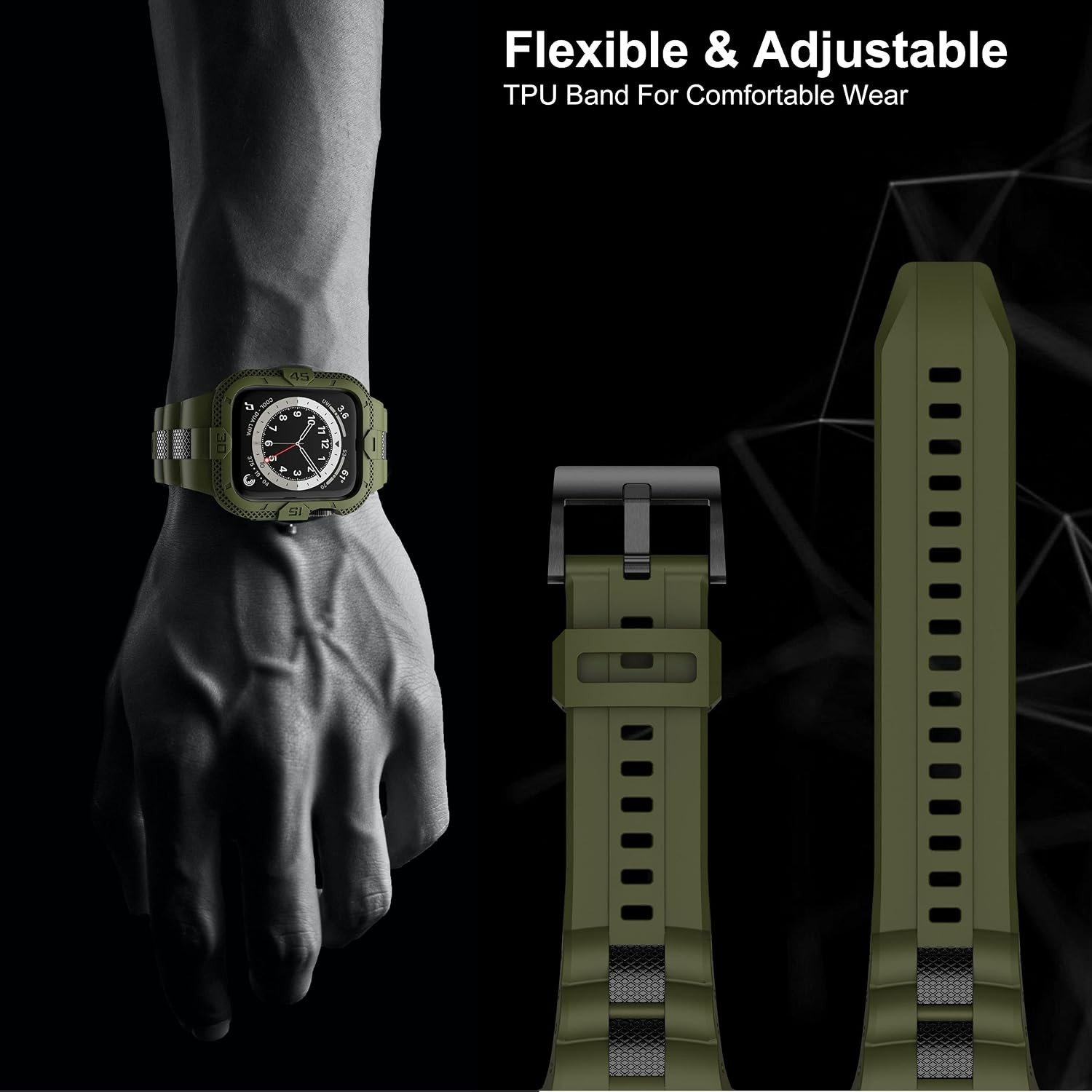 Bands for Apple Watch Series 11 10 9 8 7 46mm 45mm 44mm 42mm Rugged with Case