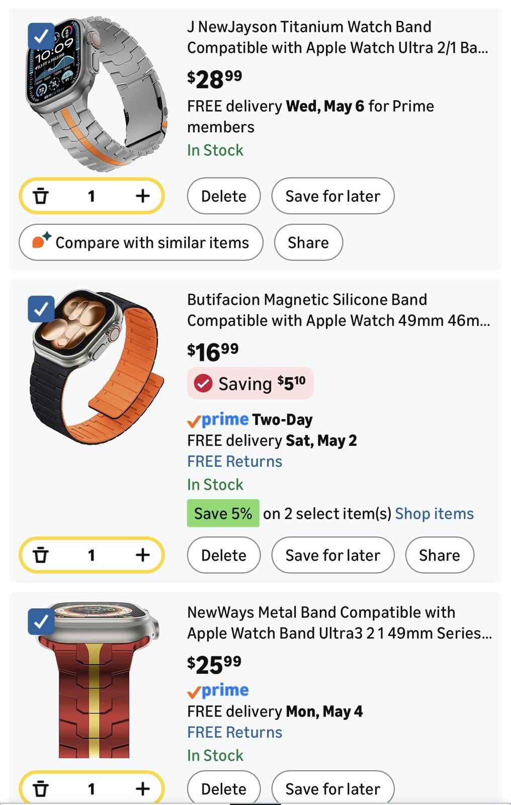 Apple Watch (Series 10) 46mm Slate Titanium w/ Band of Your Choice – Barely Used