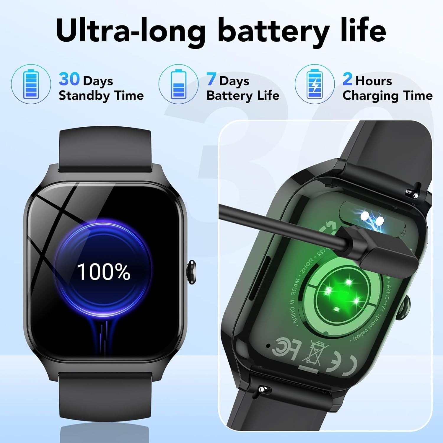 Smart Watch for Men Women 1.85″ Fitness Tracker with Bluetooth Calls