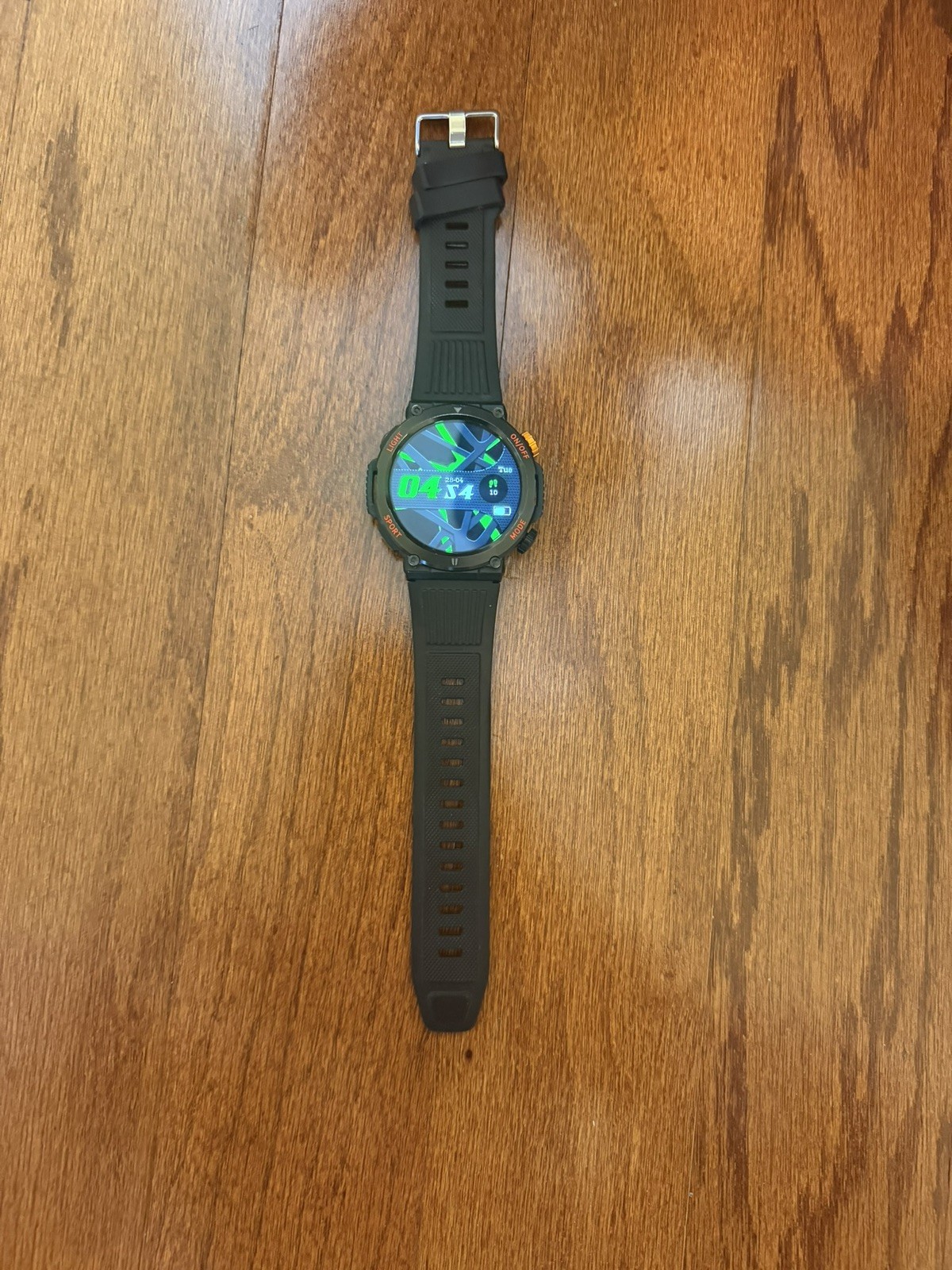 Black Silicone Band Smart Watch Touch Screen Plastic Case