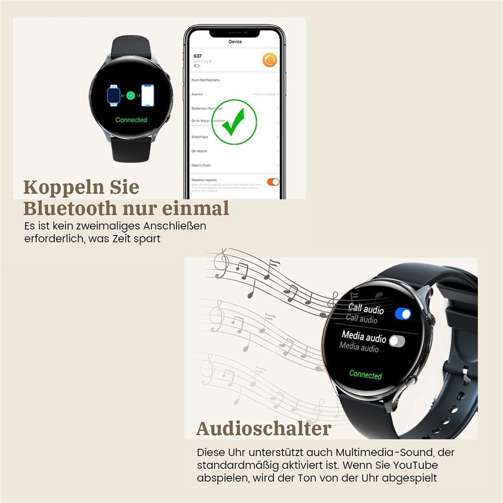 2024 Smart Watch For Women, Waterproof Smartwatch Bluetooth For iPhone Samsung✅
