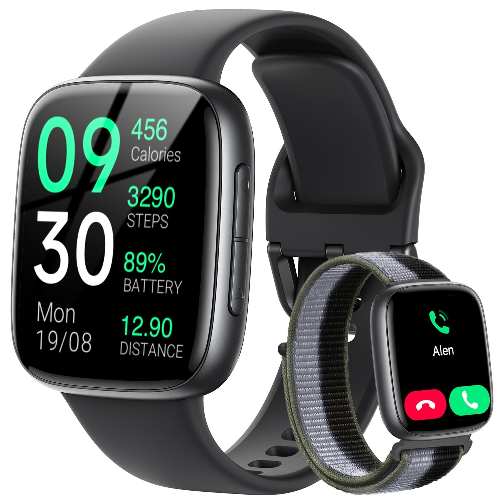 Fitpolo Smart Watch, S/M/L,Wrist size 130 to 210mm (5.1 8.3 inches), Black